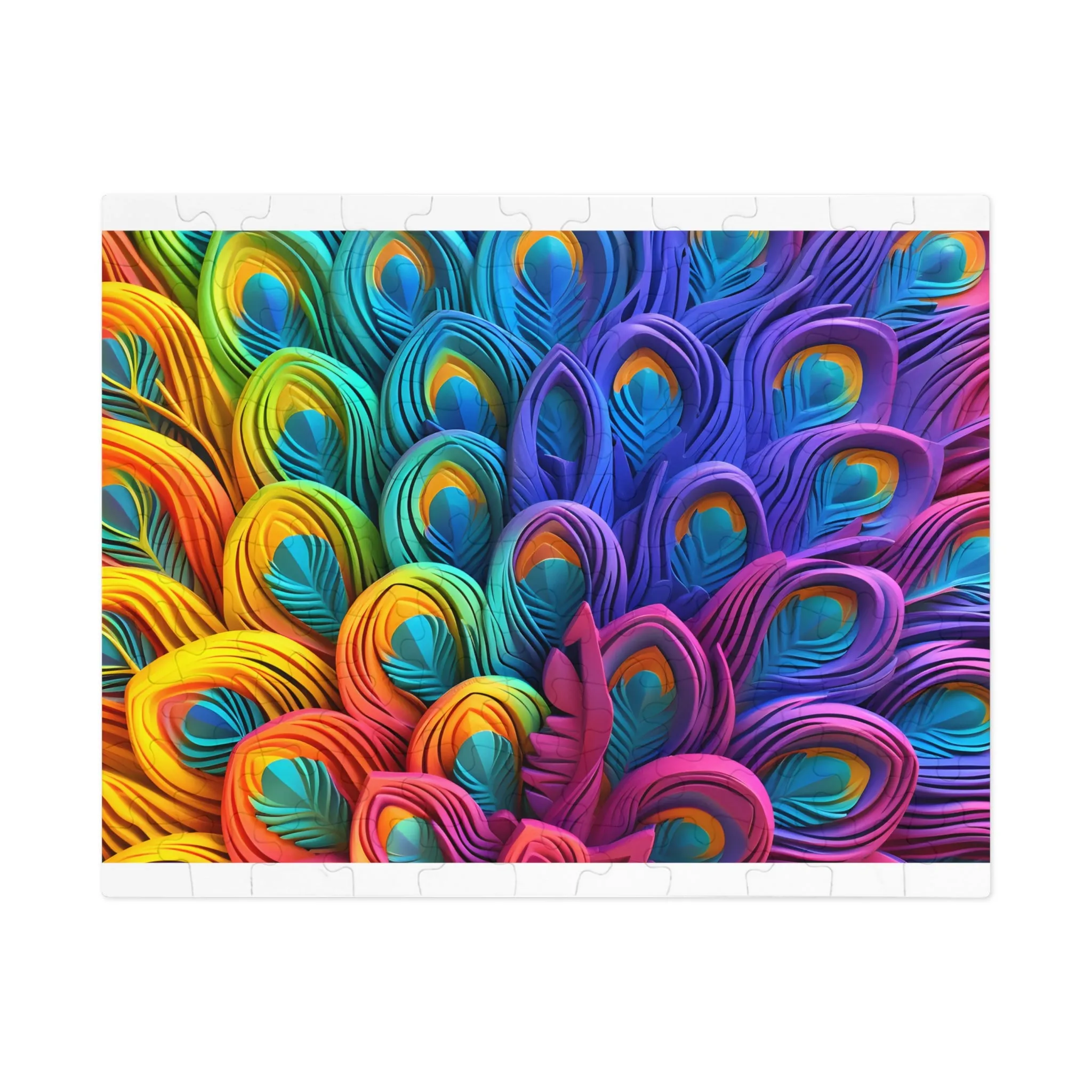 Puzzle, Peacock Feathers, Personalised/Non-Personalised (30, 110, 252, 500,1000-Piece) awd-574