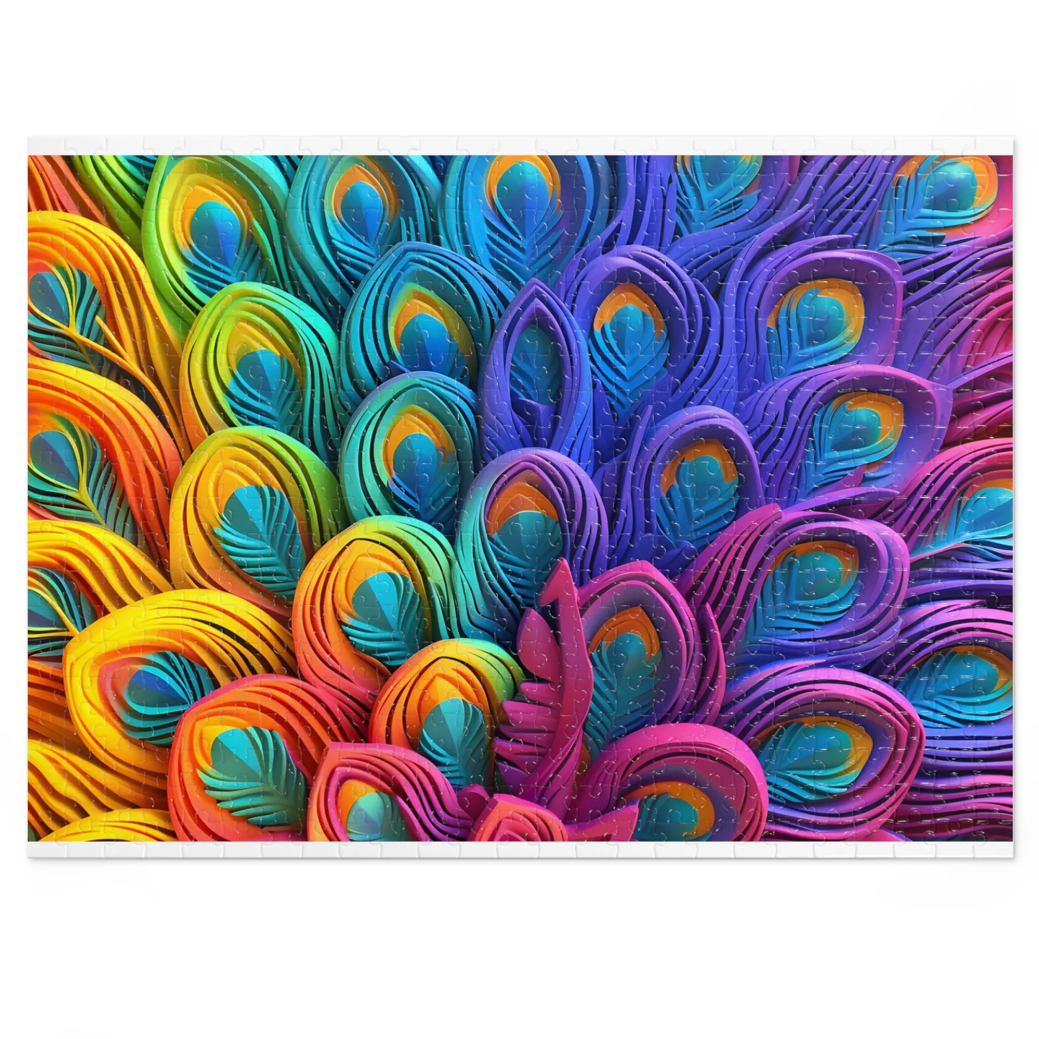 Puzzle, Peacock Feathers, Personalised/Non-Personalised (30, 110, 252, 500,1000-Piece) awd-574