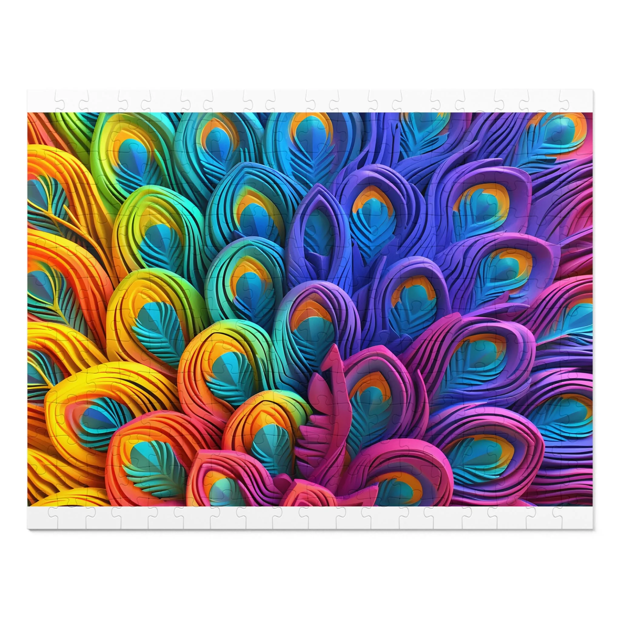 Puzzle, Peacock Feathers, Personalised/Non-Personalised (30, 110, 252, 500,1000-Piece) awd-574