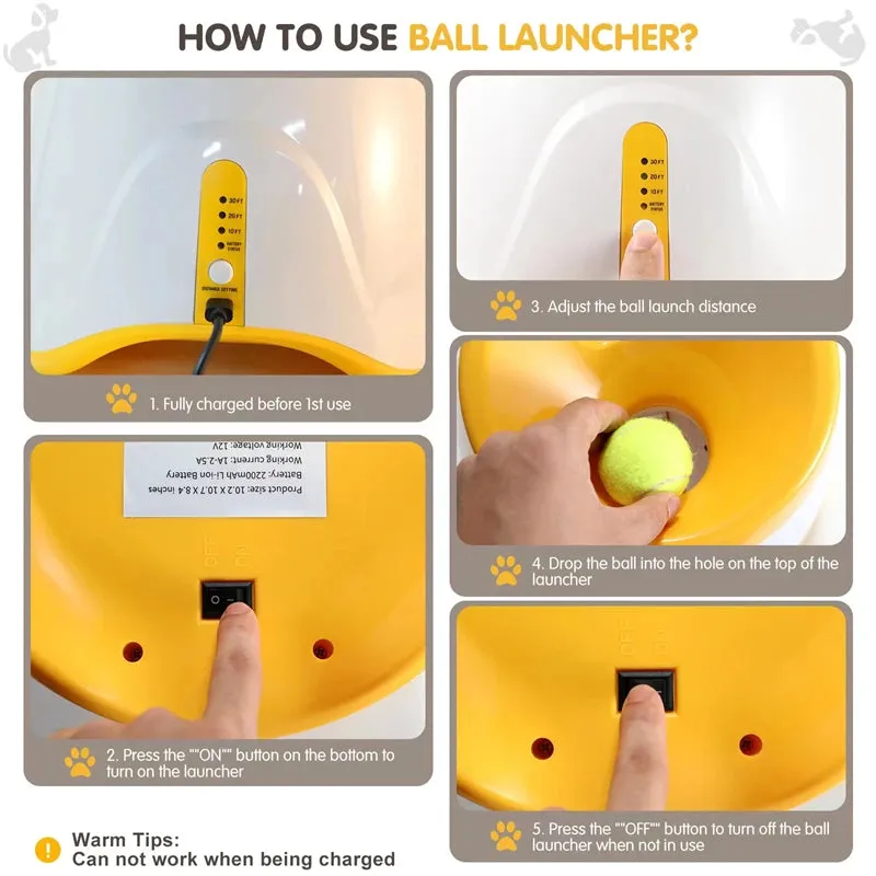 "Mini Tennis Ball Launcher – Perfect Indoor Fetch Fun for Small Pets!"