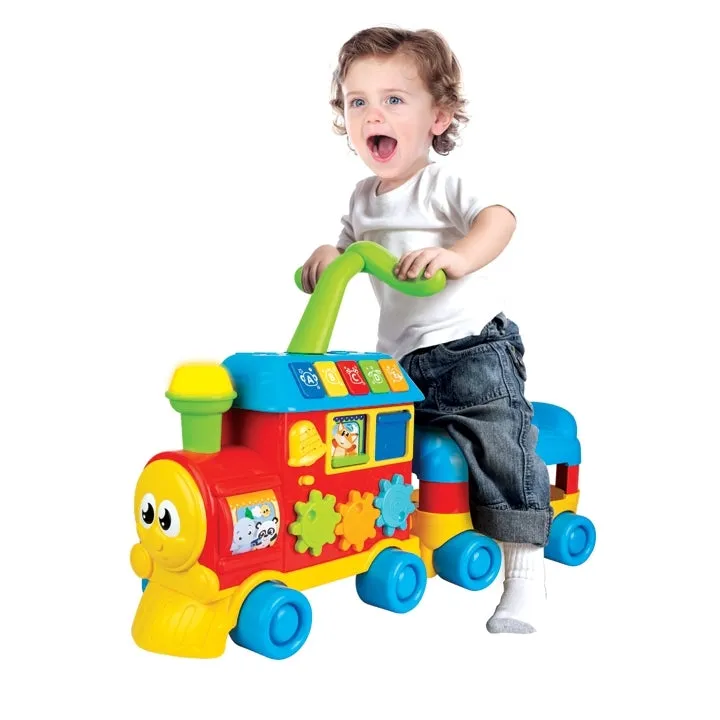 "Winfun: 3-in-1 Grow-with-Me Train - Floor Play, Push Walker, Ride-On