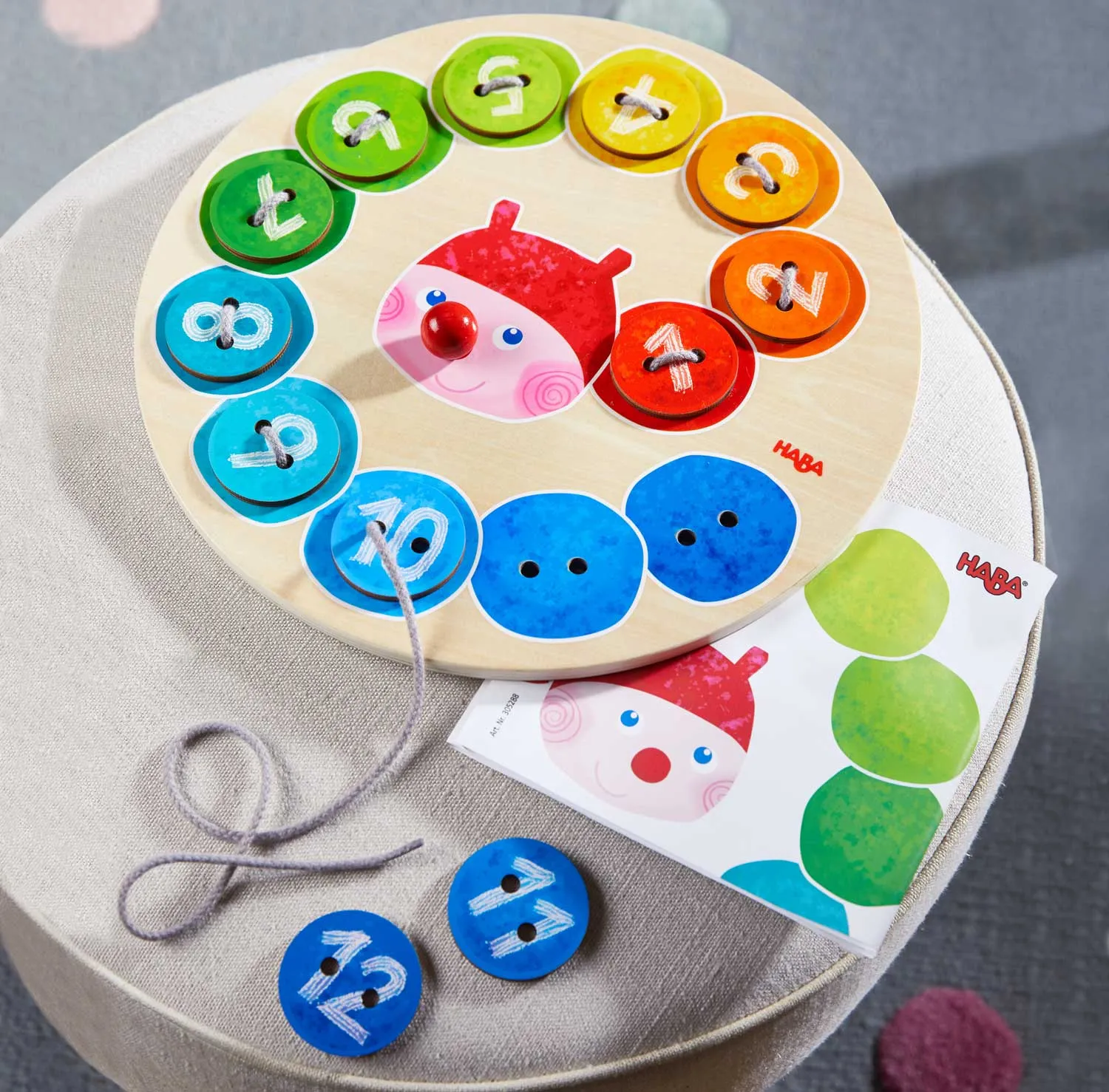 Rainbow Caterpillar Counting Threading Game