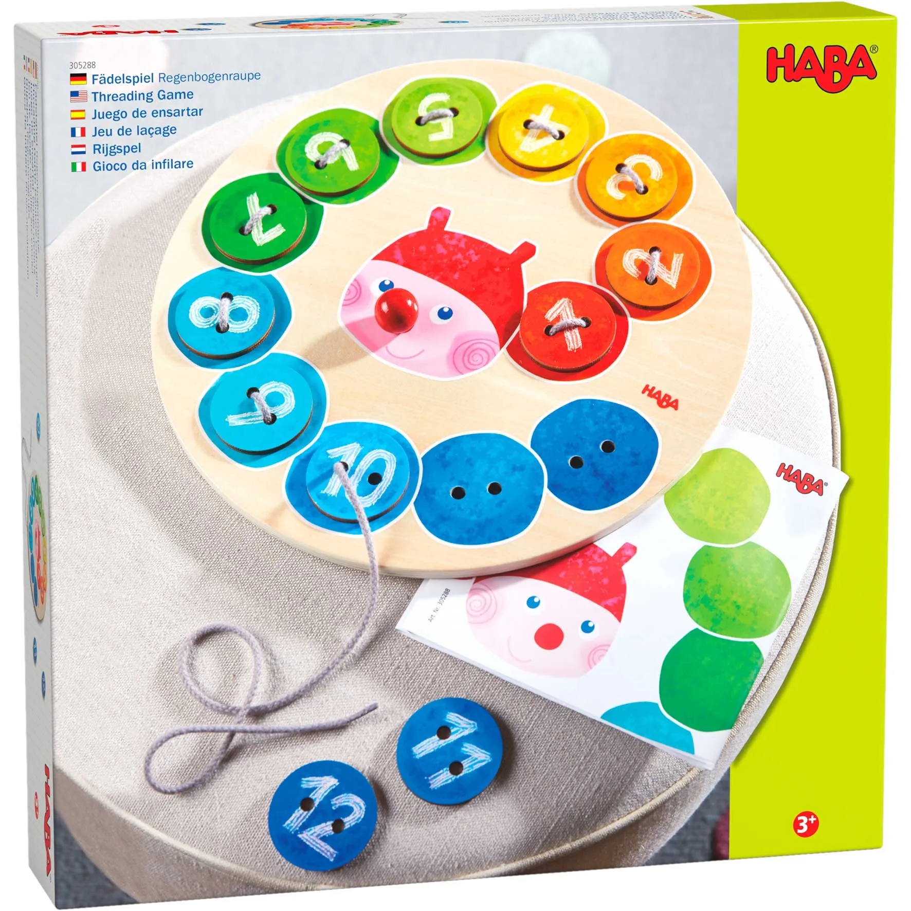 Rainbow Caterpillar Counting Threading Game