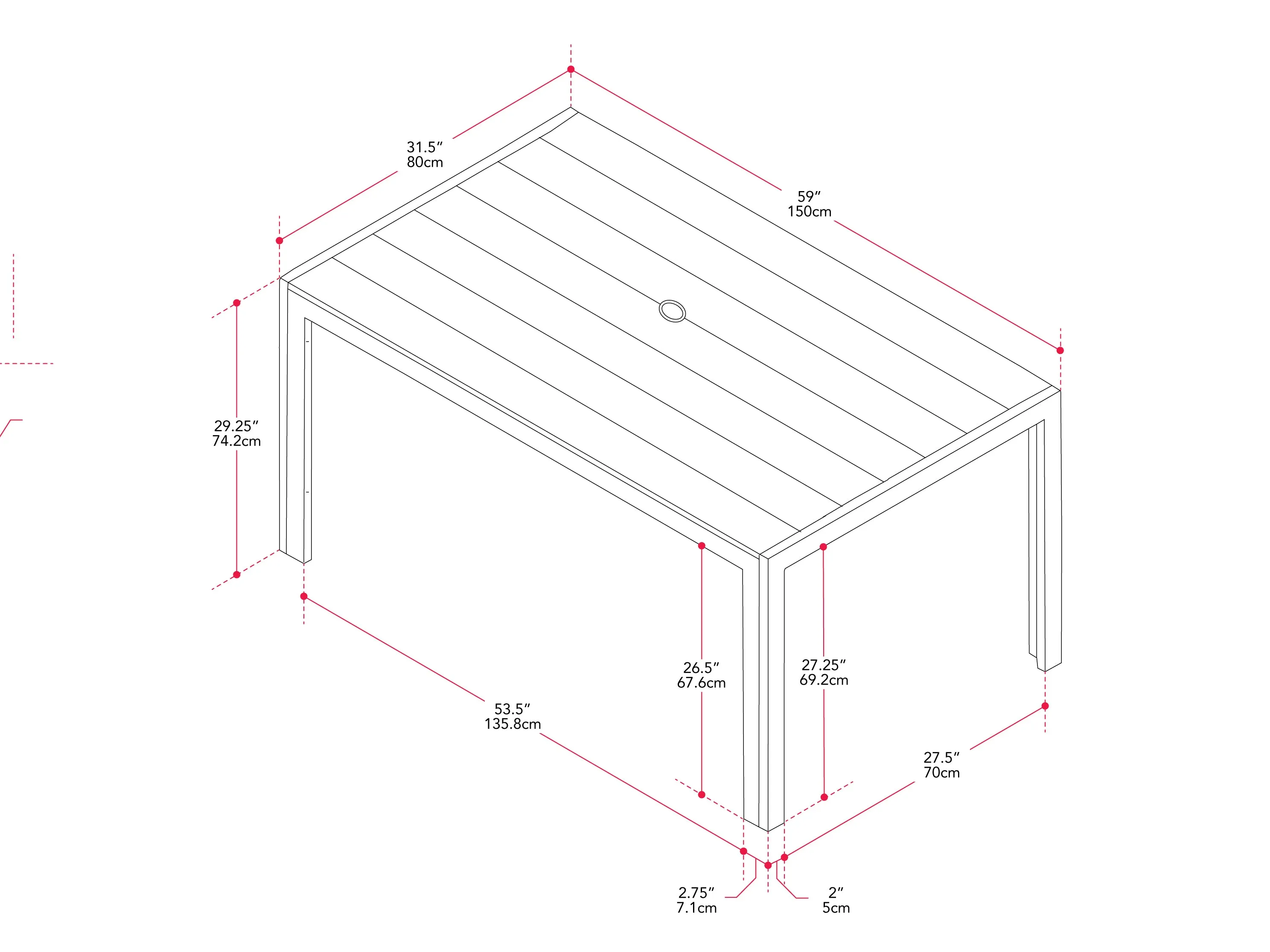 Rectangle Outdoor Dining Table