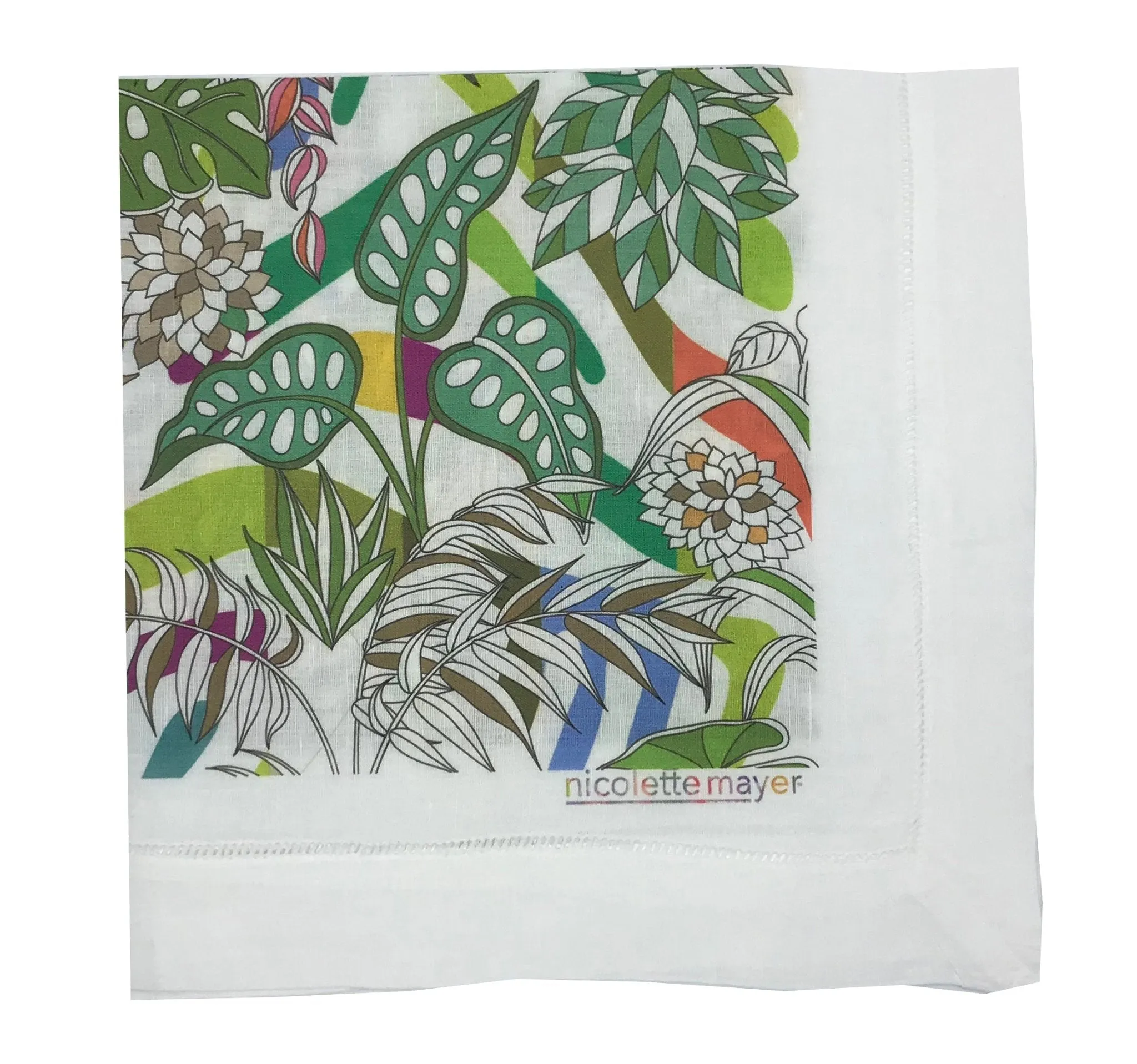 Sabi Jungle Natural 22"X22" Hemstitch Dinner Napkins Set of 4