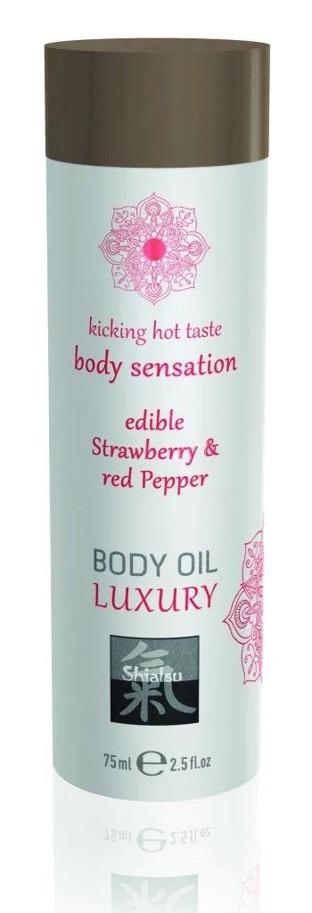 Shiatsu Luxury Body Oil Edible Strawberry and Red Pepper