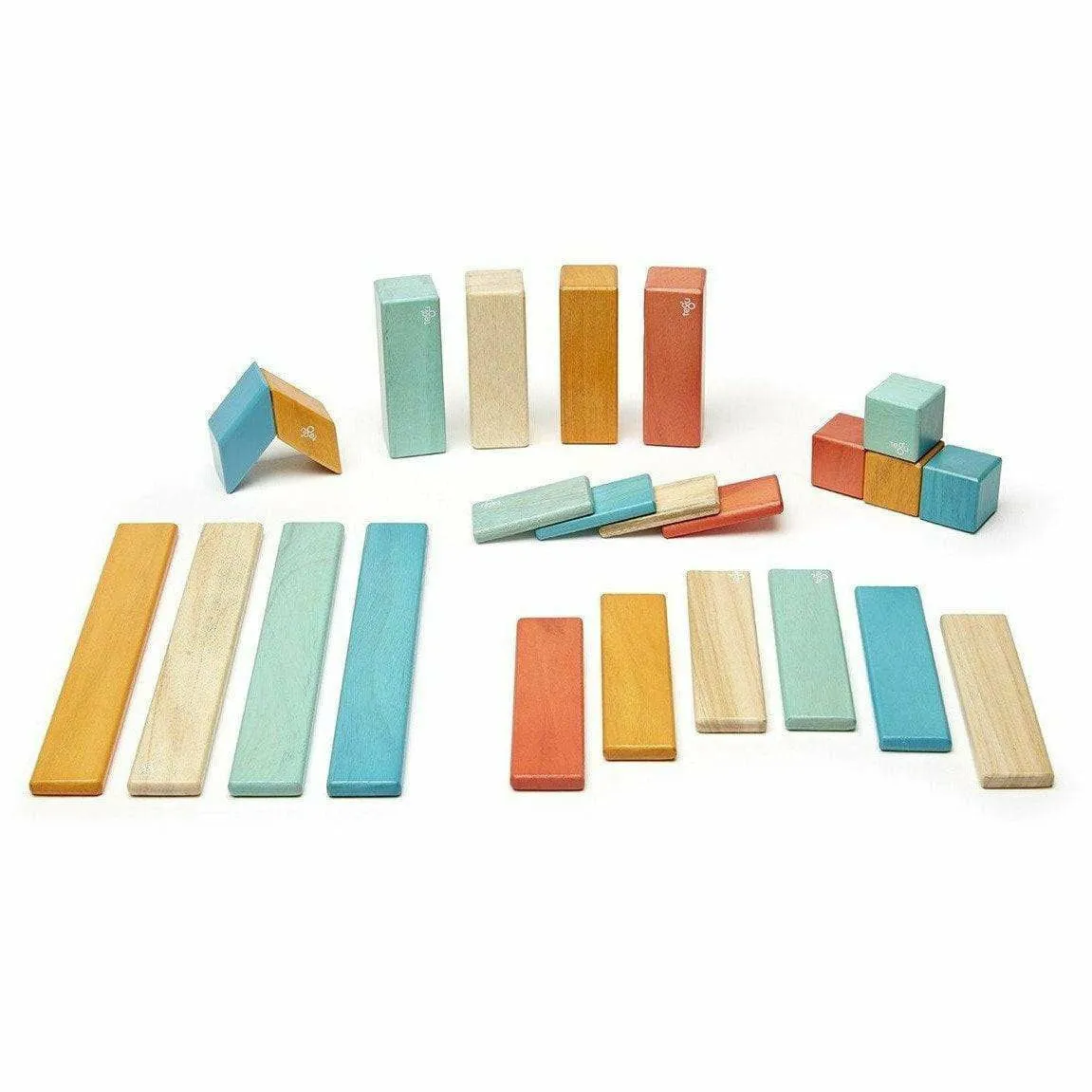 Tegu 24 Piece Magnetic Wooden Block Set: Sunset