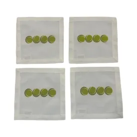 Tennis Balls 6X6 Cotton Sateen Cocktail, Set of 4