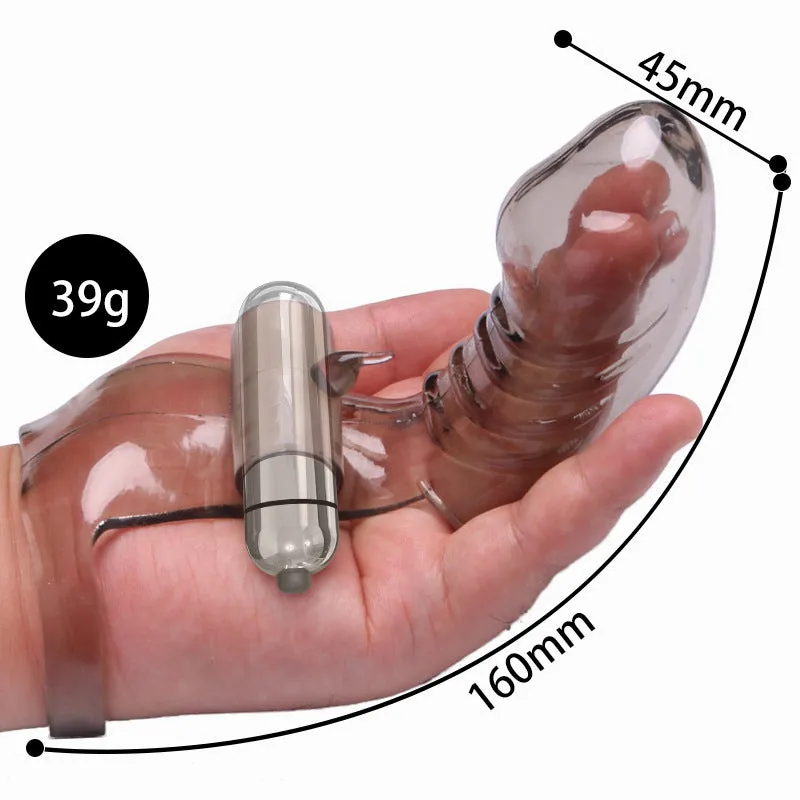 Vibrating Transparent Finger Sleeve for Women with Squirting Feature