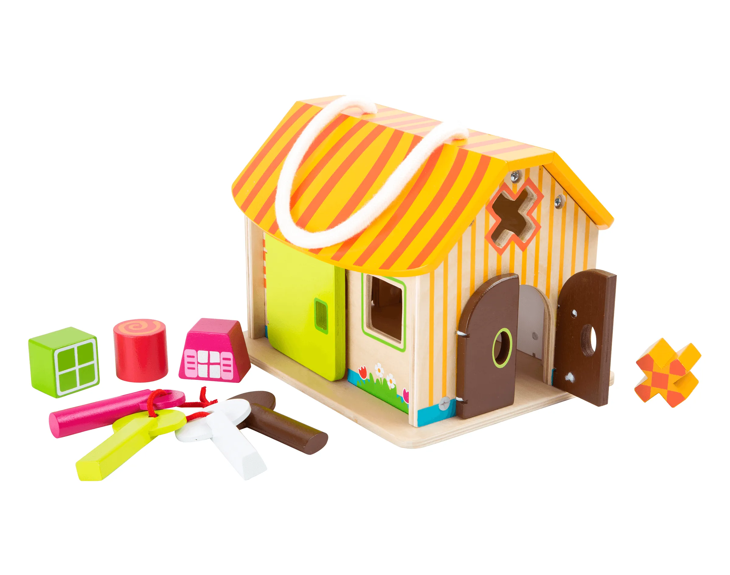 Wood Shed With Keys Motor Skills Playset