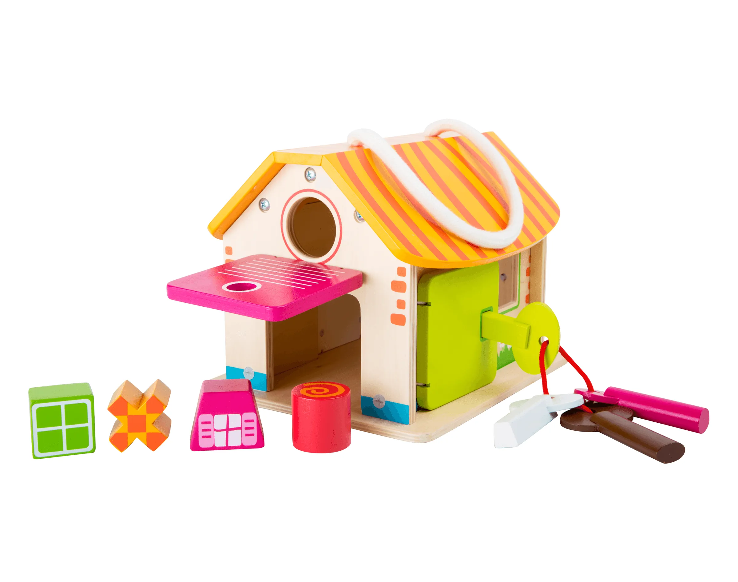 Wood Shed With Keys Motor Skills Playset