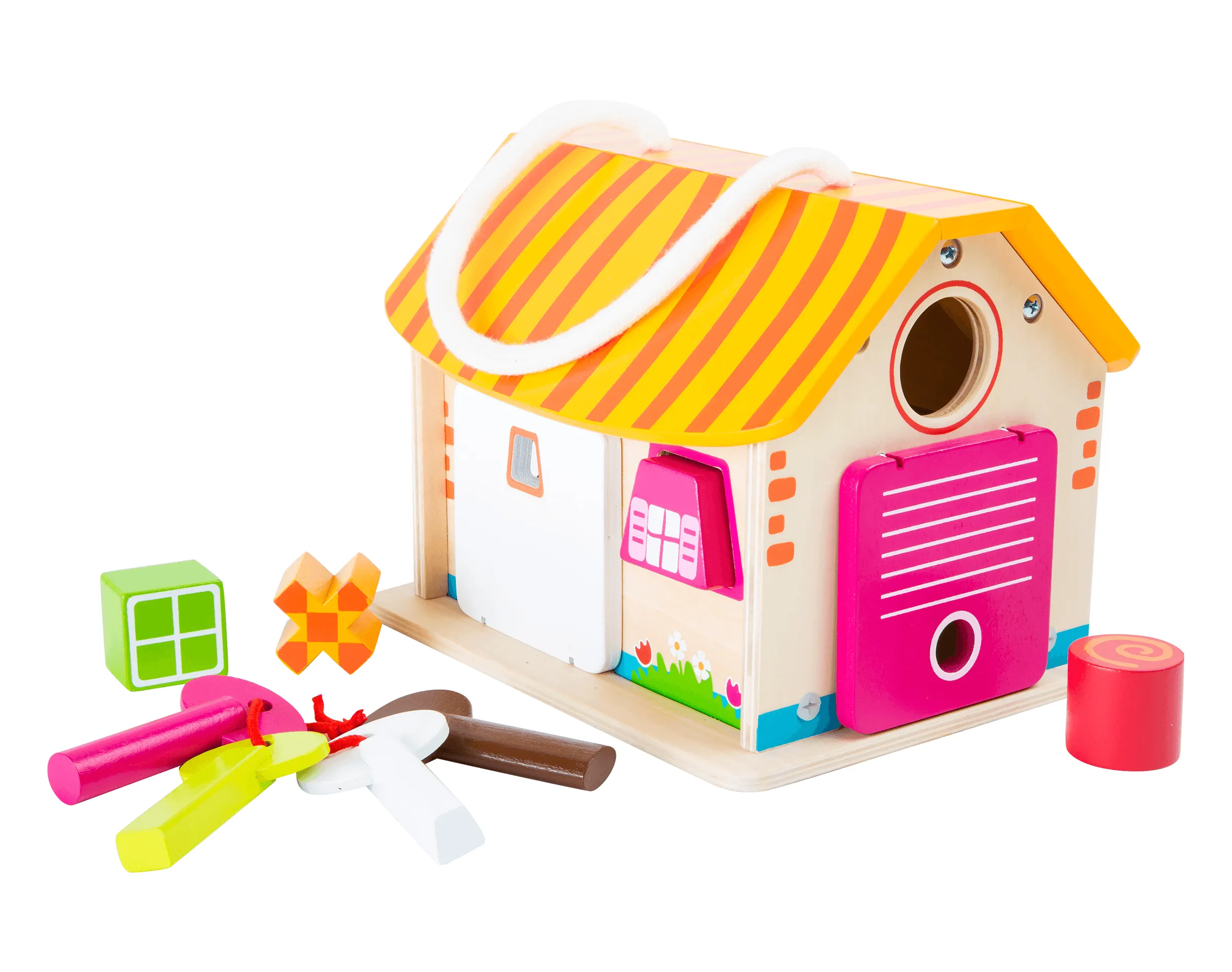 Wood Shed With Keys Motor Skills Playset