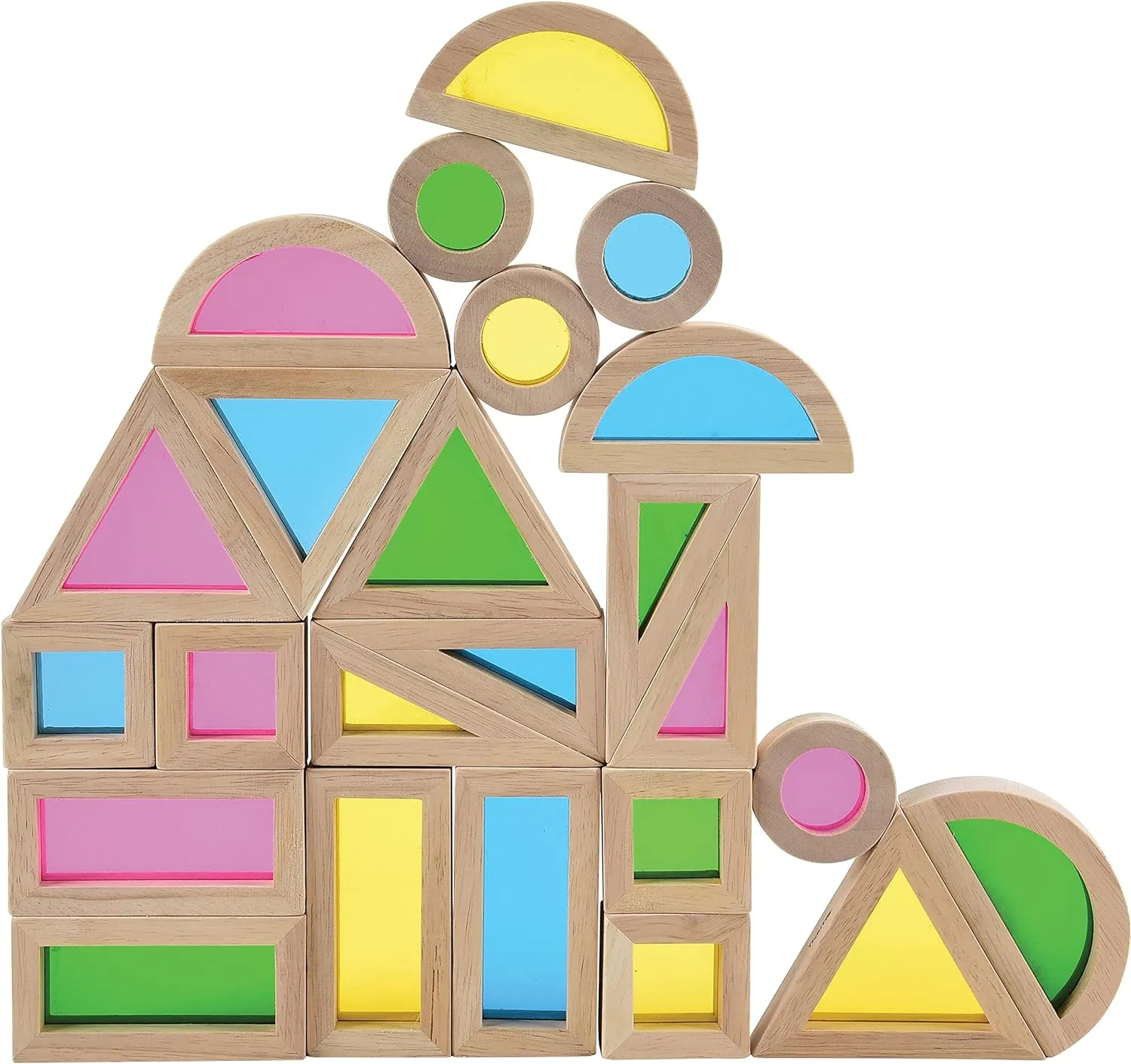 Wooden Constructive Playthings Color Mixing Building Blocks - 24 pieces